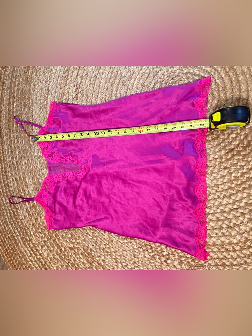 Victoriaâs Secret Pink Satin Lace Cami Lingerie Top Size M - Picture 6 of 6